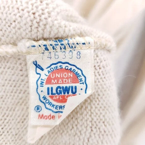 IZOD LACOSTE Vintage Sweater Off White Cream Orlon Acrylic Made in USA Sz LARGE